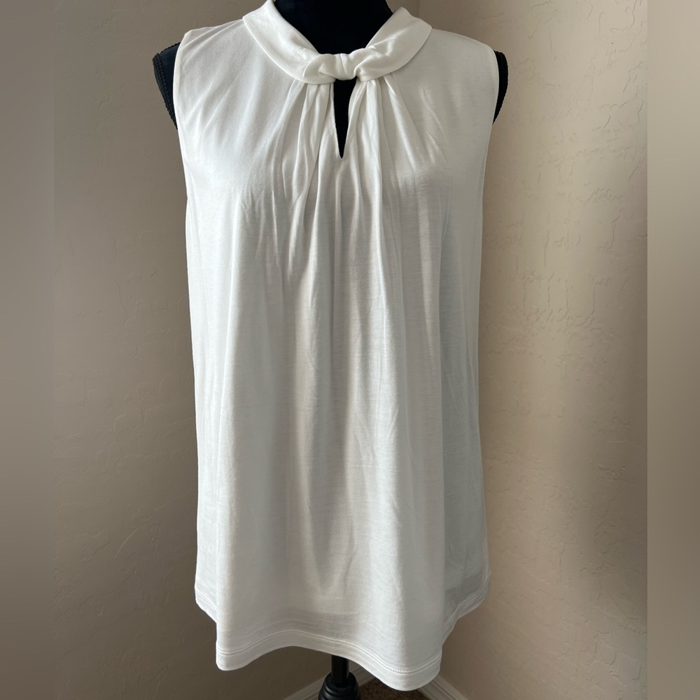 Cabi Province Tank Elegant White Sleeveless Top